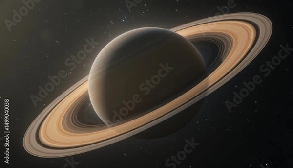 Fototapeta Exploring saturn's rings and moons outer space astronomy visuals cosmic environment close-up perspective