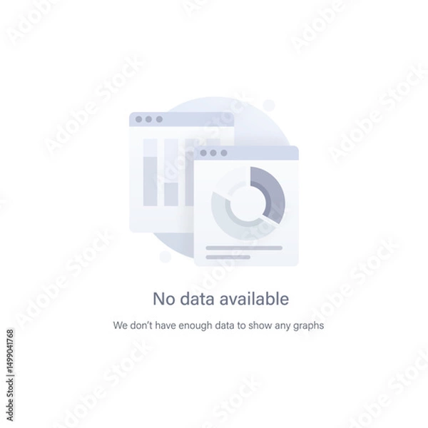 Fototapeta No Data Available Dashboard Empty State Illustration