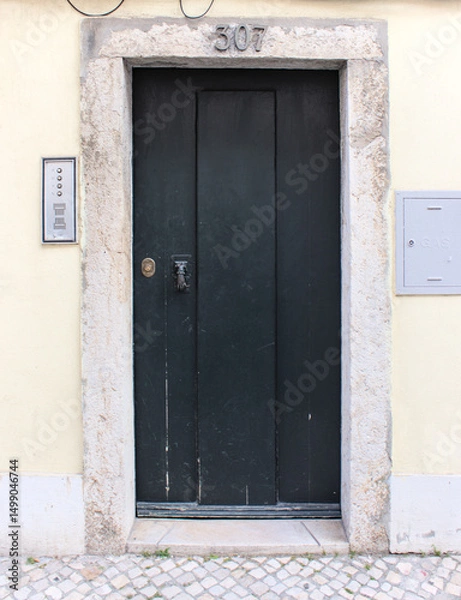Fototapeta Portas de entrada de edifícios de Lisboa antigos e tradicionais