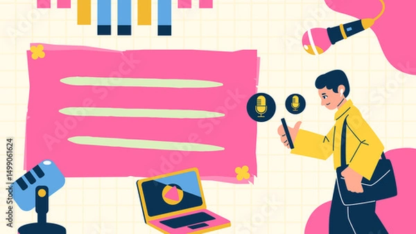 Obraz Modern Podcast Overview Illustration