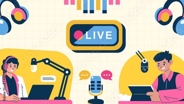 Obraz Creative Podcast Launch Graphic