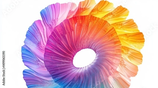 Fototapeta Vibrant Colorful Abstract Composition with Circular Floral Shapes