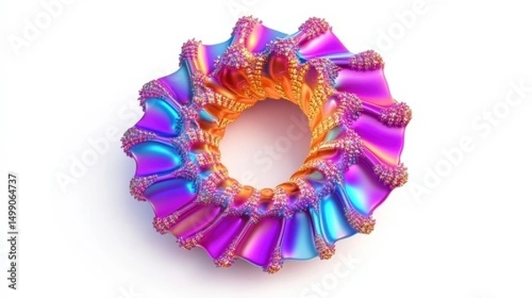 Fototapeta Colorful Abstract 3D Shape with Glossy Surface and Unique Design
