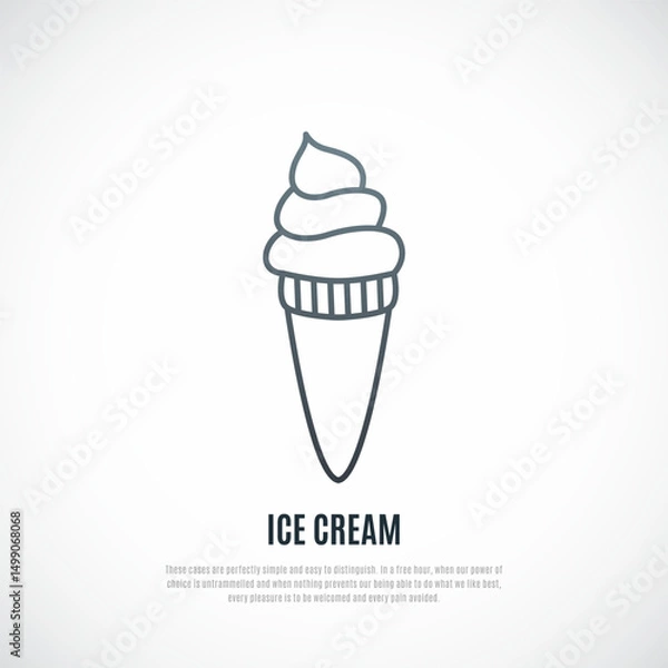 Fototapeta Ice Cream icon isolated on white background. Vector Ice Cream icon.