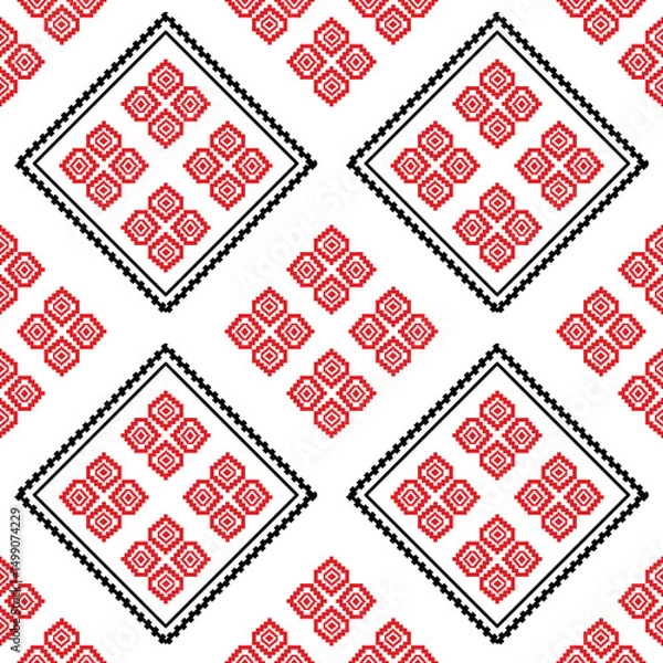 Fototapeta The geometric ethnic pattern of traditional style. Navajo, America Indian patterns. Design for background, wallpaper, clothing, wrapping, Batik, fabric, and prints. Vector illustration.