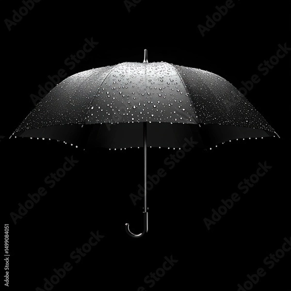 Obraz Wet umbrella against dark background