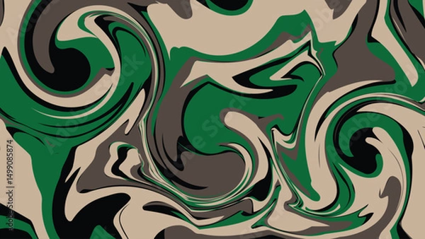 Obraz Abstract Military Swirl Pattern  Camouflage Inspired Fluid Art Background