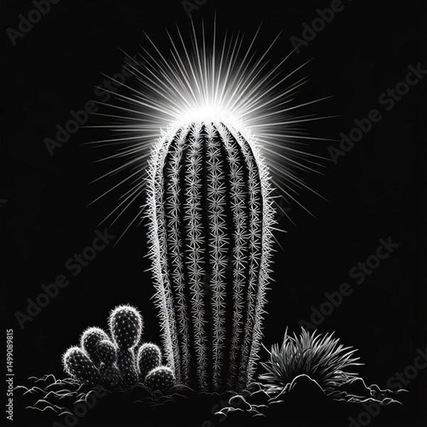 Obraz Illuminated Cactus