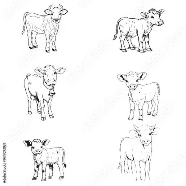 Obraz Group cow vector design