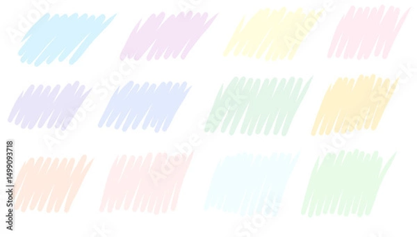 Obraz 落書き　手描き　パステルカラーのマーカー