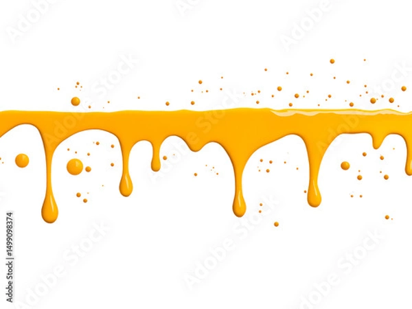 Obraz This digital artwork features dripping yellow paint.