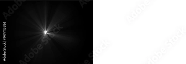 Fototapeta Futuristic Light Effect Set — Glowing Flares, Lens Sparks, and Transparent Sunbeam Bursts for Stage, Disco, or Abstract Illumination Designs