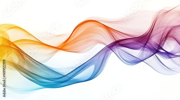 Fototapeta Abstract art of flowing lines in a combination of warm and cool hues