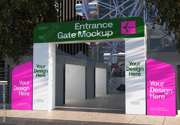 Fototapeta Event Entrance Gate Mockup