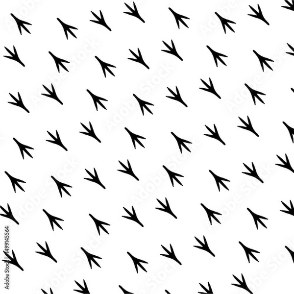 Fototapeta Bird Footprints in a Repeating Pattern