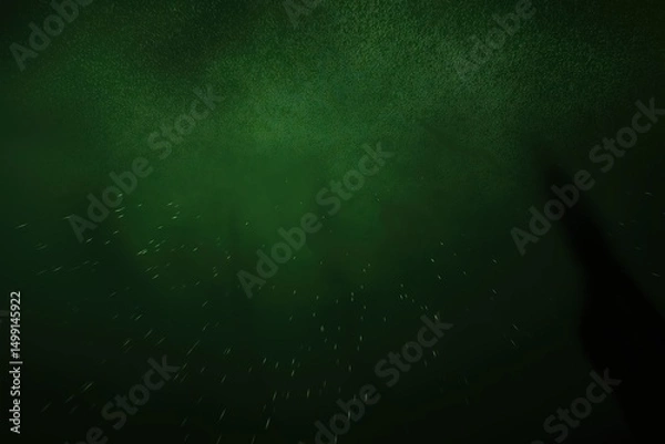 Fototapeta Subtle Specks Floating in a Murky Green Depth - Emerald Abyss