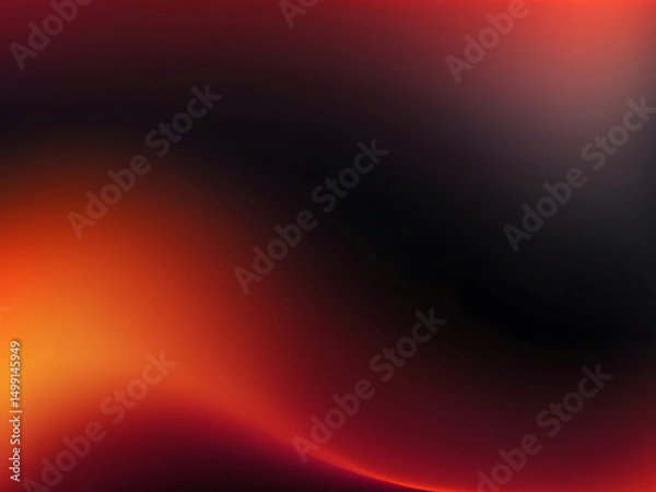 Obraz Modern dark abstract background with glowing red waves, smooth gradient texture, curved lines and dynamic design elements, perfect for templates, wallpaper or art layout ai