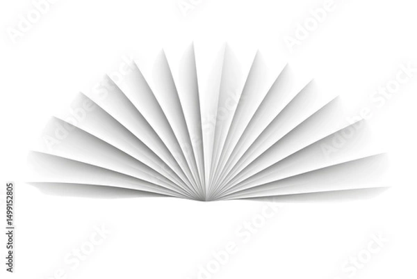 Fototapeta Abstract White Paper Fan Design Isolated Decorative Element Artistic Background Modern Origami on transparent background