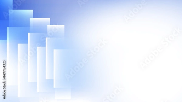 Fototapeta Abstract geometric white and blue color, modern design stripes background with rectangle shape and glowing light. Vector illustration.