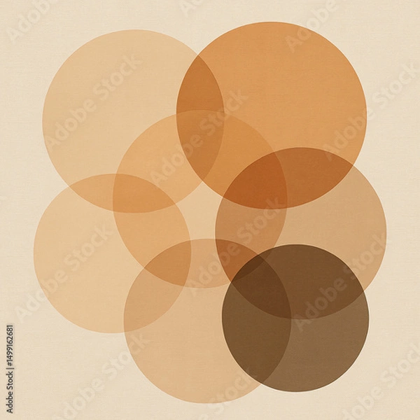 Fototapeta Painting of circles in various shades of brown and tan