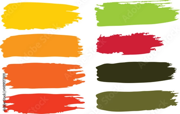 Fototapeta Watercolor splash and brush stroke set with colorful design elements and textures