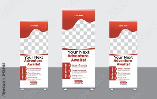 Obraz Travel Rollup Banner Design vector file