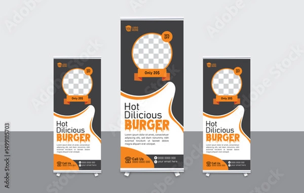 Obraz Modern Restaurant Rollup banner design print                                           