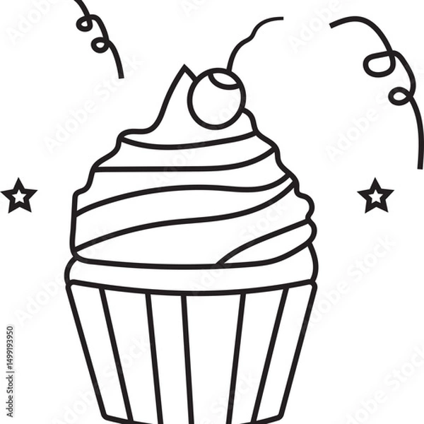 Fototapeta Hand Drawn Birthday Party Element