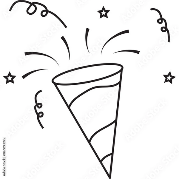 Fototapeta Hand Drawn Birthday Party Element