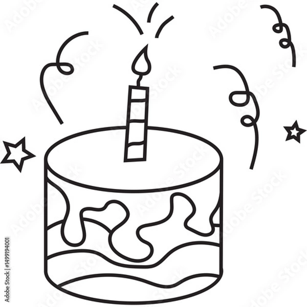 Fototapeta Hand Drawn Birthday Party Element