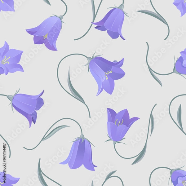 Obraz Non-directional seamless pattern with Bellflowers