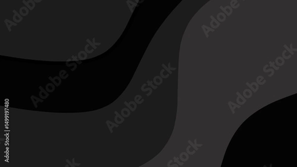 Fototapeta A dark abstract background featuring smooth, organic shapes and flowing curves, perfect for modern designs, elegant presentations