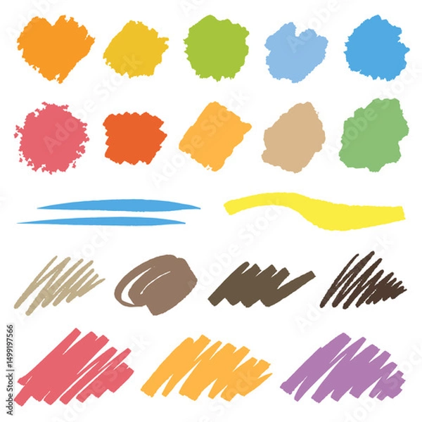 Obraz マーカーで書いたあしらい、飾り素材セット