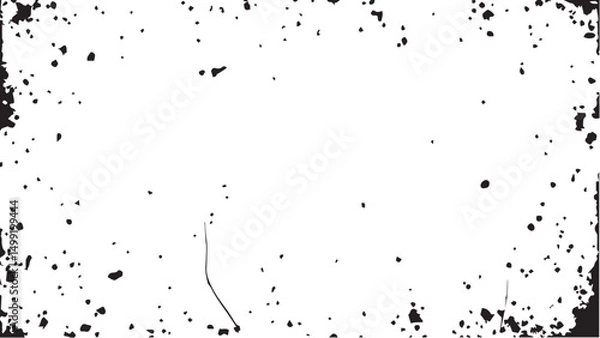 Fototapeta Distressed black grunge texture. Old dusty grain overlay. Dotted texture. Dust overlay texture, noise particles and grunge background. 