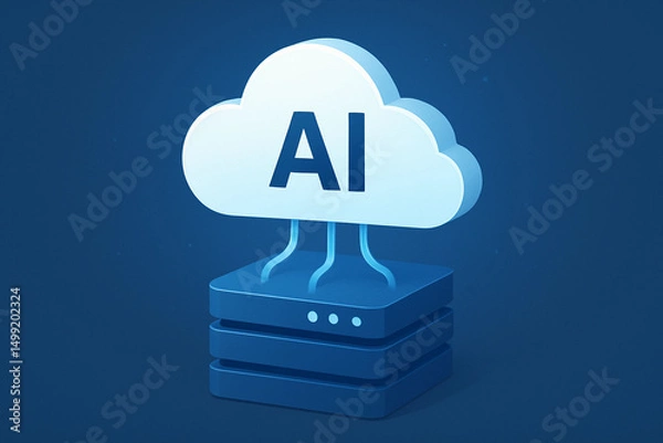Fototapeta Cloud with the word AI on it