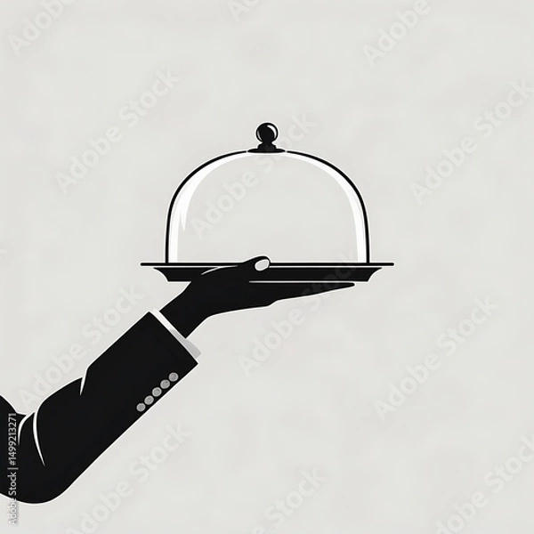 Obraz waiter serving tray