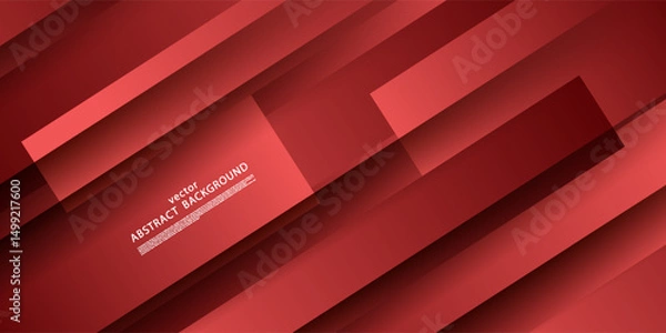 Fototapeta Bright paper cut abstract background with soft gradient red checkered pattern combination in the background. Vector Eps10