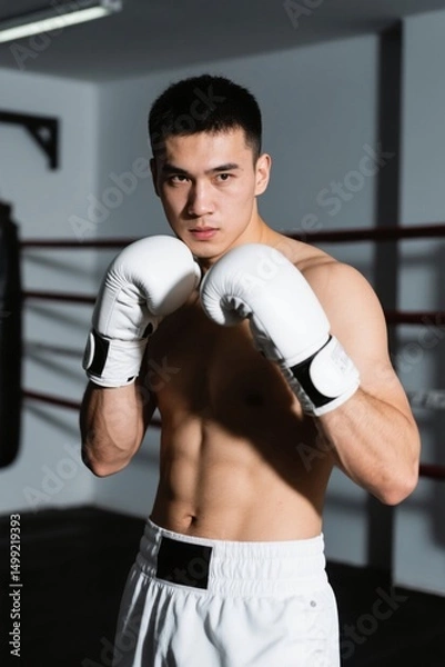 Obraz there is a man in a boxing ring posing for a picture