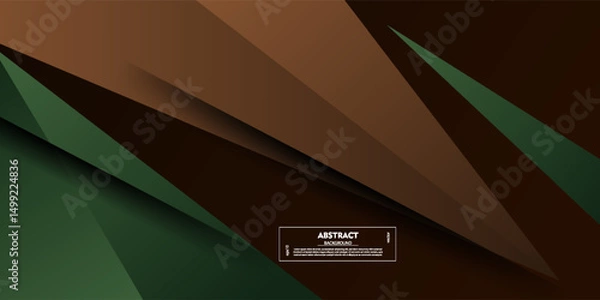 Fototapeta Abstract green and dark brown triangle background. Simple overlapping triangle shape pattern background. Vector Eps10