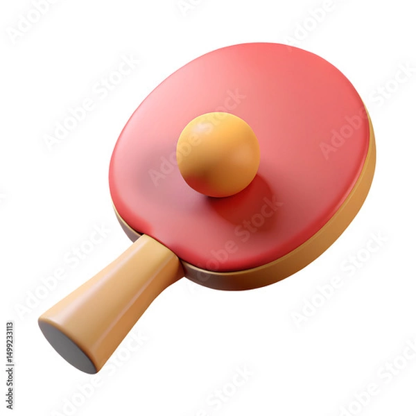 Obraz ping pong paddle 3d icon illustration, transparent background
