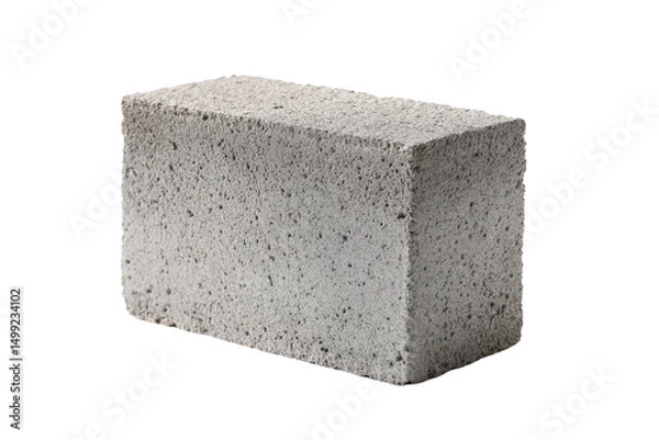 Fototapeta Gray concrete block on a black background, showcasing construction material and building element for architectural design and industrial applications