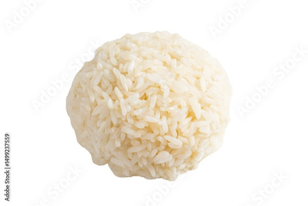 Obraz Steamed white rice ball on a transparent background vector, a staple food in Asian cuisine, perfect for healthy eating and dietary fiber