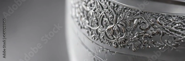 Fototapeta Highly polished silver, intricate surface detail ,  pattern,  surface,  image