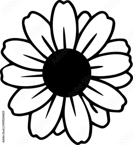 Fototapeta black and white daisy flower vector transparent 