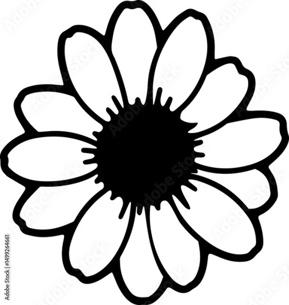 Fototapeta black and white daisy flower vector transparent 