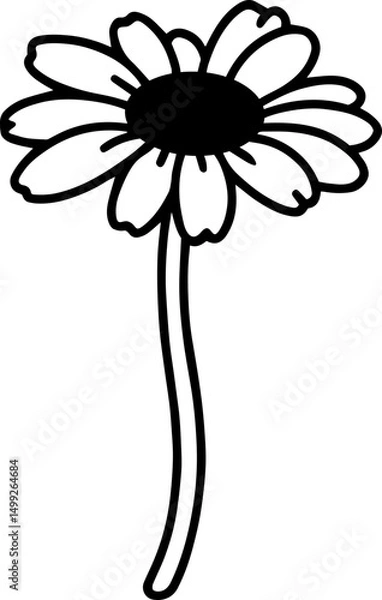 Fototapeta black and white daisy flower vector transparent 