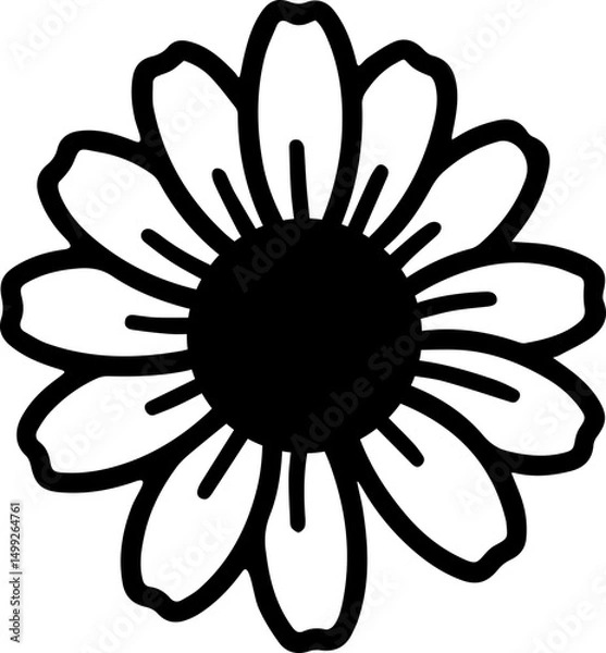 Fototapeta black and white daisy flower vector transparent 