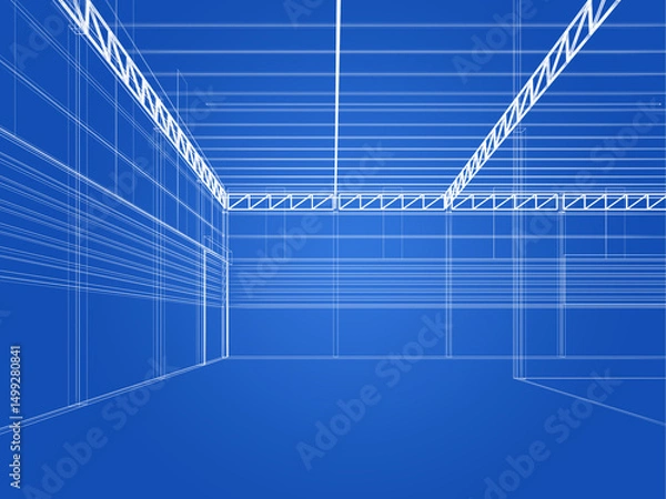 Obraz 3d rendering of interior warehouse