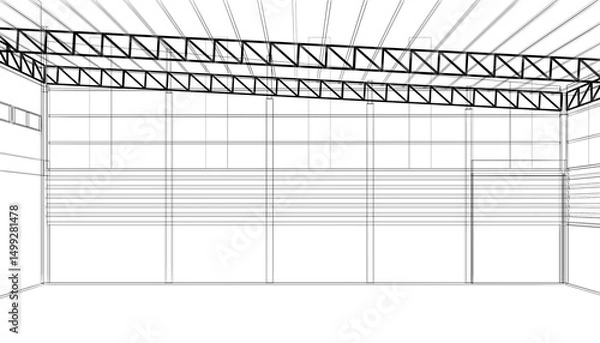 Obraz 3d rendering of interior warehouse
