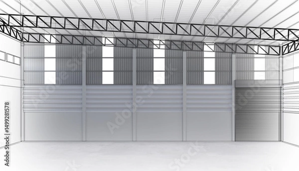 Obraz 3d rendering of interior warehouse